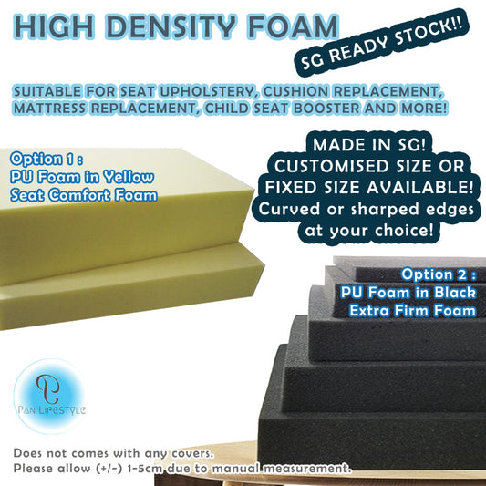 PU Foam/Cushions for Seat and Back - CUSTOM SIZE